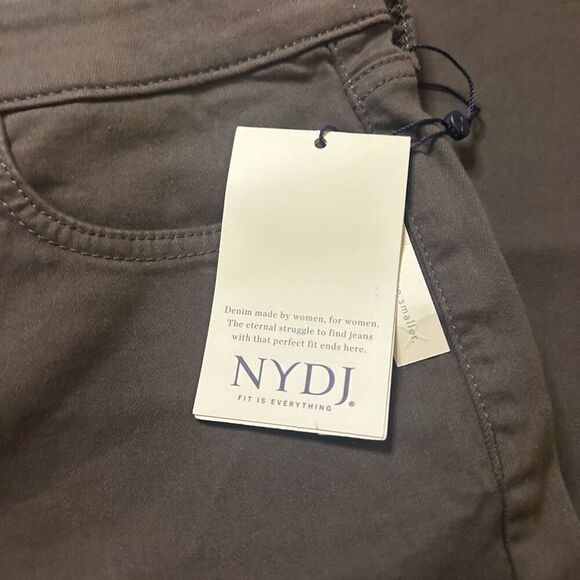 NWT Nydj brown Marilyn straight jeans pants 14 - Picture 4 of 11